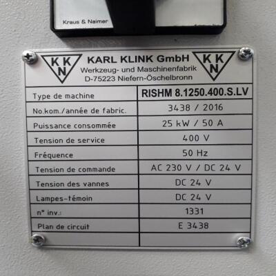 Broaching Machine-KARL KLINK GmbH,RISHM 8.1250.400.S.LV-2016 - 2